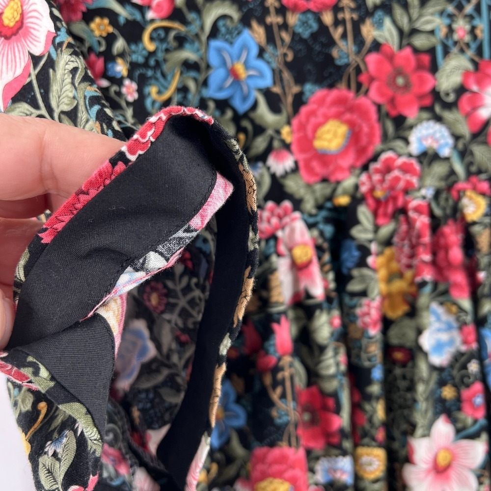 Handmade boho chic cottagecore whimsical art inspired Long Floral Dress L XL - Picture 10 of 15